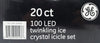 GE 20ct 100 LED Twinkling Ice Crystal Icicle Set Crystal White