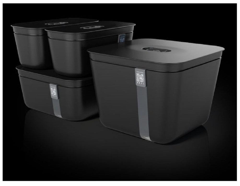 Vacuvita Vacuum Sealer Food Storage System 4-Piece Complete Container Set, Black