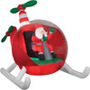 Animated Airblown Helicopter Santa Gemmy Prop Christmas Decor Decoration