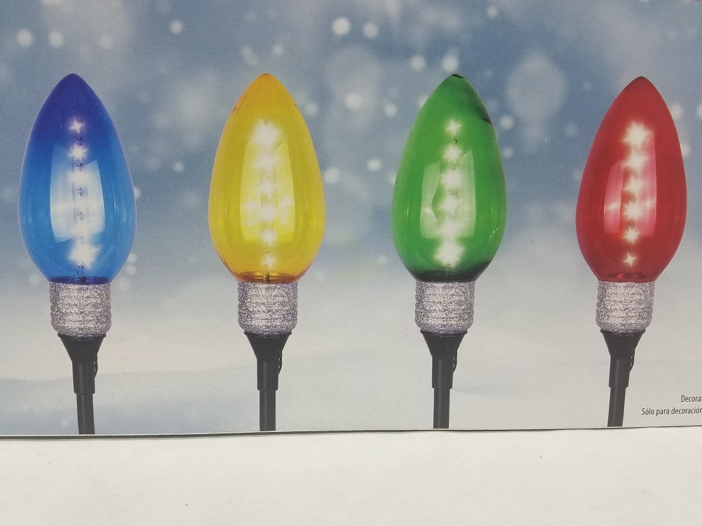 Holiday Time Pathway Meteor Rain Light Bulbs 4-Pack
