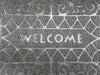 Heavy Duty Indoor/Outdoor "Welcome" Entrance Floor Mat Shoe Scraper, Grey