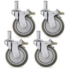 Uline H-1205WH Set of 4 Casters for Open Wire Shelving Units