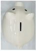 White Ceramic Piggy Bank Large 8" H x 10" L