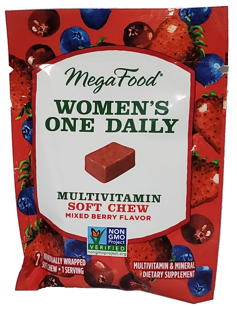 MegaFood Women's One Daily Multivitamin Soft Chew Mixed Berry Flavor 30 Count