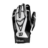 Wilson Adult MVP Receiver's Football Gloves Adult Large, Black & White