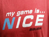 Bauer My Game is Nice Red Short Sleeve Men's T-Shirt, Large