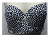 Xhilaration Strapless Bandeau Push-Up Bikini Swim Suit Top Black/White, XL