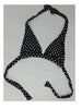 Xhilaration Women's Halter Strappy Bikini Top Black with White Dots, X-Small