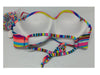 Women's Push-Up Underwire Strapless Bikini Top Multi-Color Stripes , XSmall