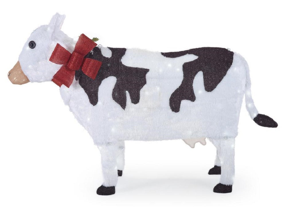 Home Accents Holiday 4.5 FT Cheerful Creatures LED Cow Yard Decoration