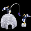 Home Accents Holiday 4' LED Lighted Tinsel & Acrylic Igloo with Fishing Penguins