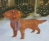 Home Accents Holiday 4 ft Christmas LED Lighted Fuzzy Golden Retriever