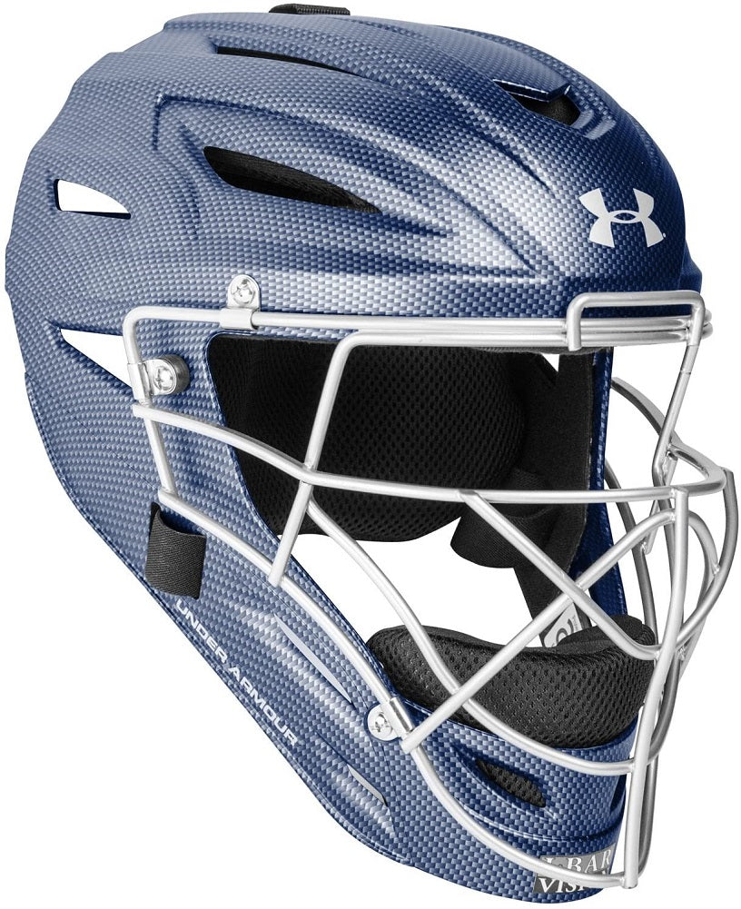 Under Armour Youth Carbon Tech Baseball Catcher Helmet Navy (Age 7-12)
