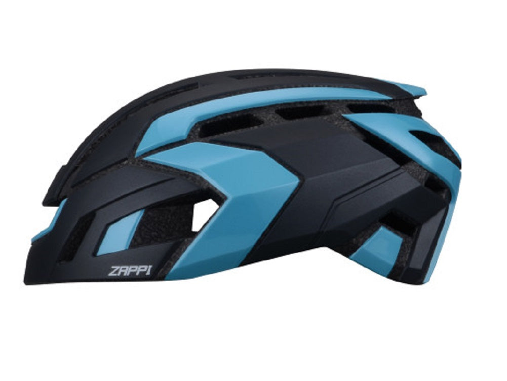 NOW ZAPPI Bike Cycling Helmet - Aerodynamic Bicycle Matte Black/Sky Blue S/M